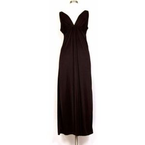 NATORI Dress Brown Maxi Stretch Sleeveless MEDIUM